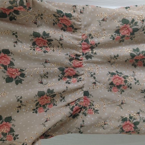 Embroidered Floral Button Detail Wrap Dress - Picture 9 of 12